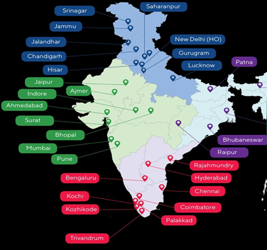 Nationwide coverage across 70+ cities